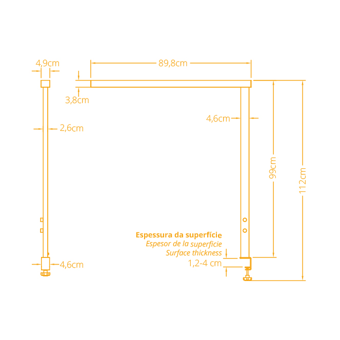 Candeeiro de mesa WORK 25W+25W LED 4000K com mola em branco - Image 2