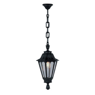Suspensão RUT 1xE27 IP55 Alt.85xD.26cm resina preta