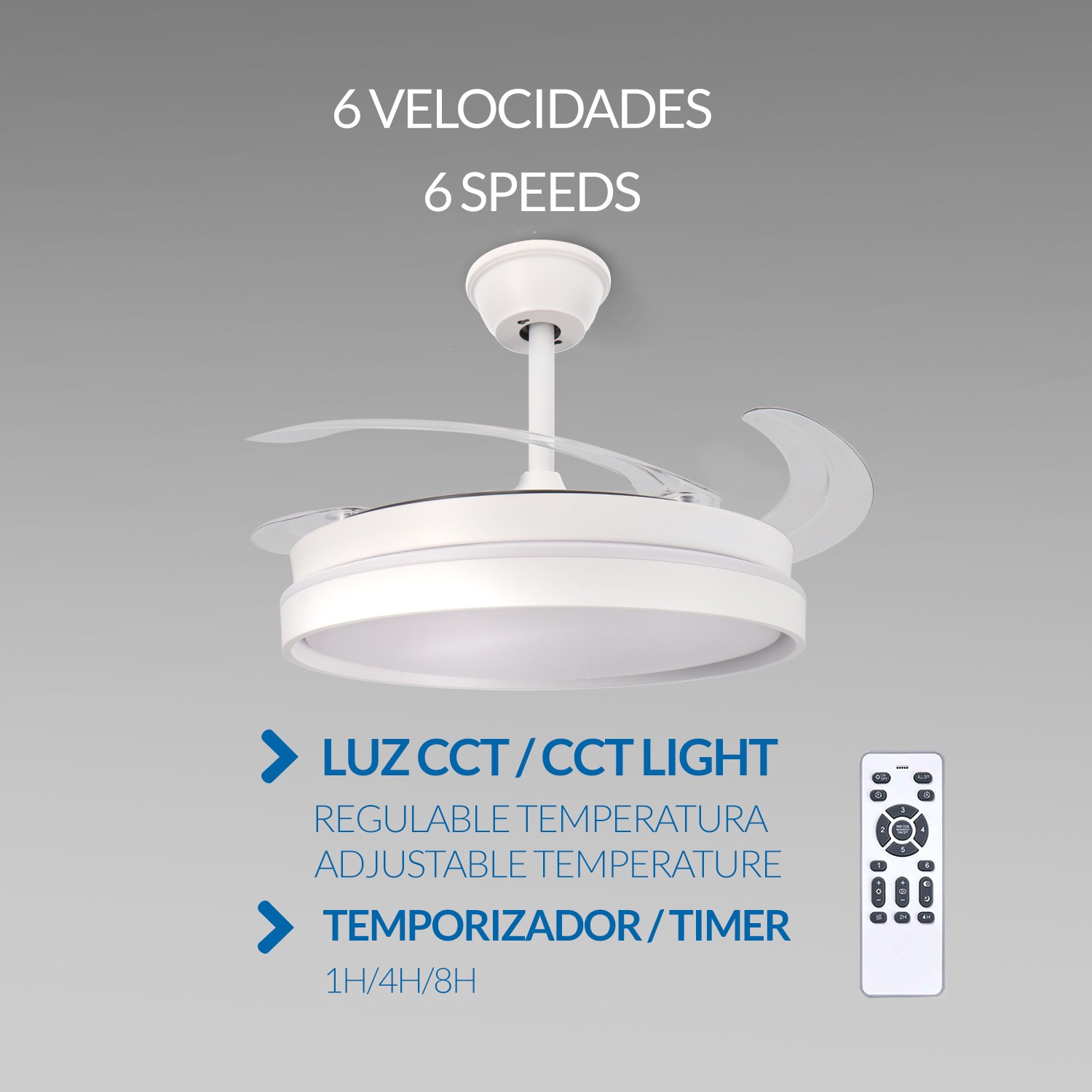 Ventoinha de Teto LED White Afar ø107 Cm CCT - Image 4