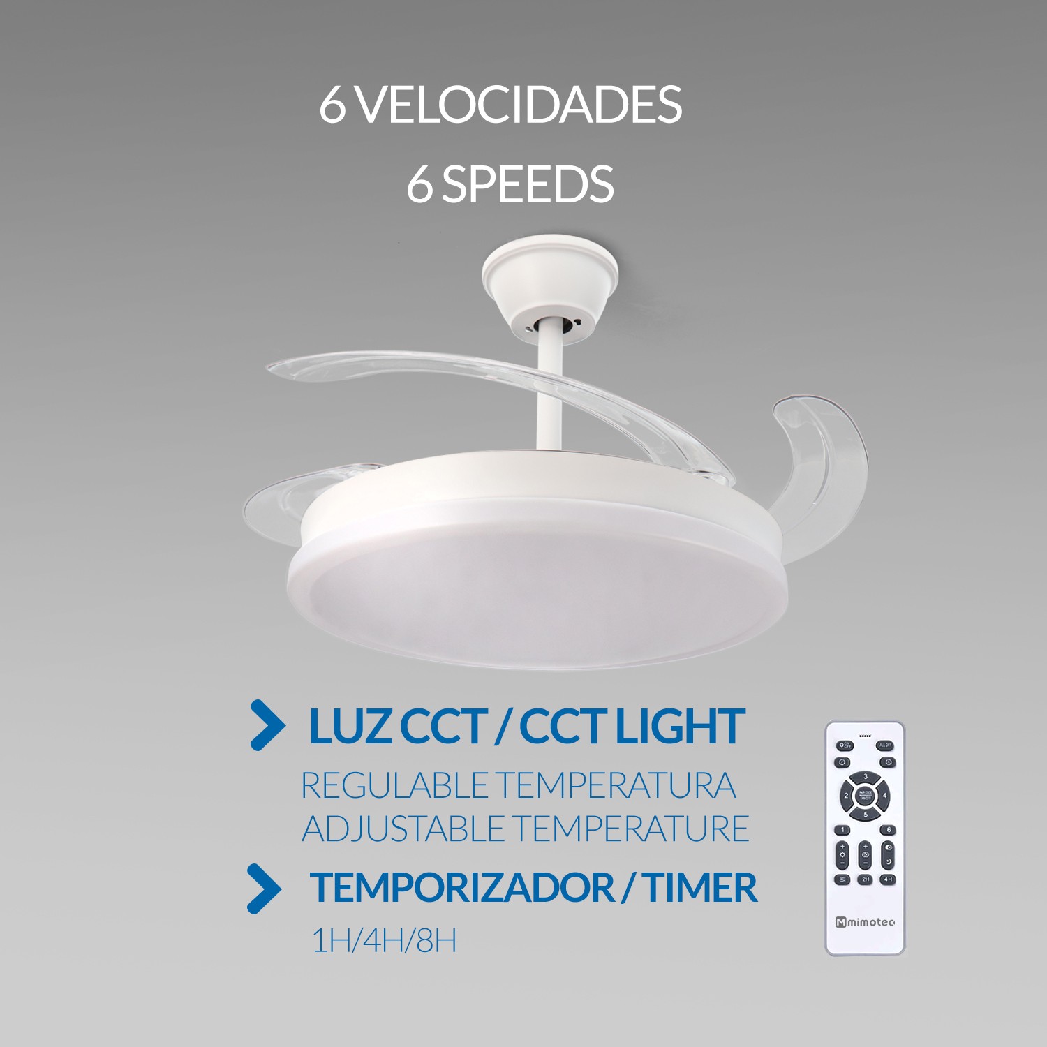 Ventoinha de Teto LED White Otah ø107 Cm CCT - Image 4