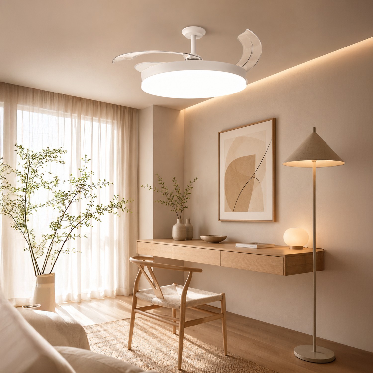 Ventoinha de Teto LED White Guadix ø107 Cm - Image 3