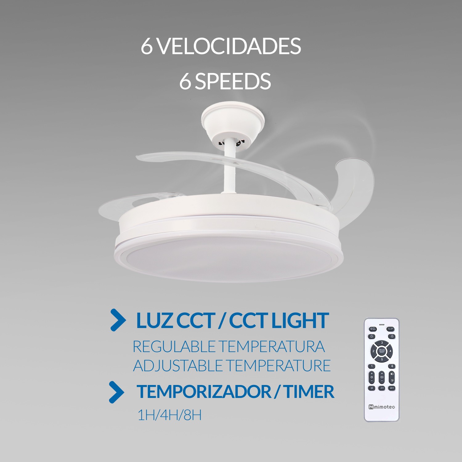 Ventoinha de Teto LED White Olga ø107 Cm - Image 4