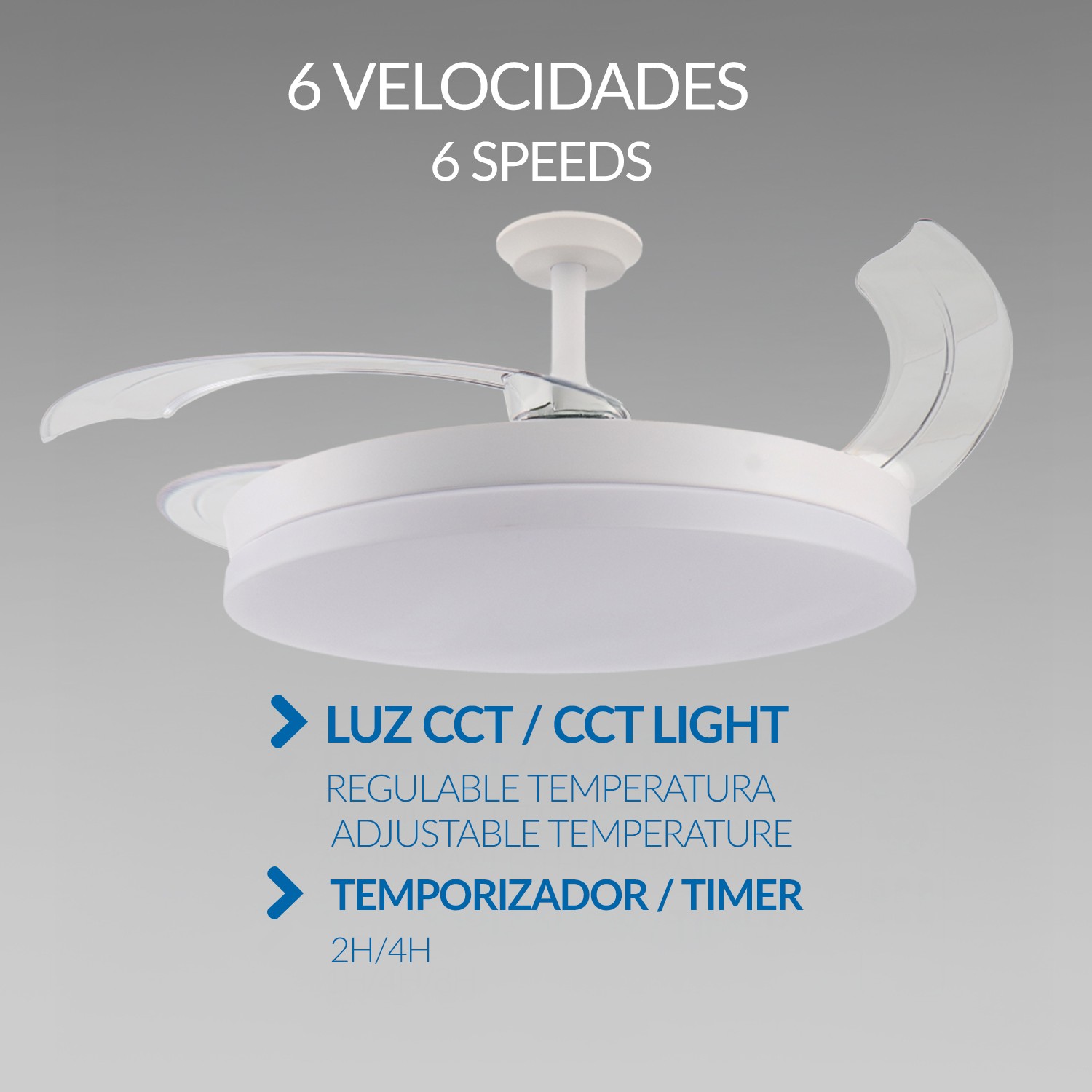 Ventoinha de Teto LED White Guadix ø107 Cm - Image 4