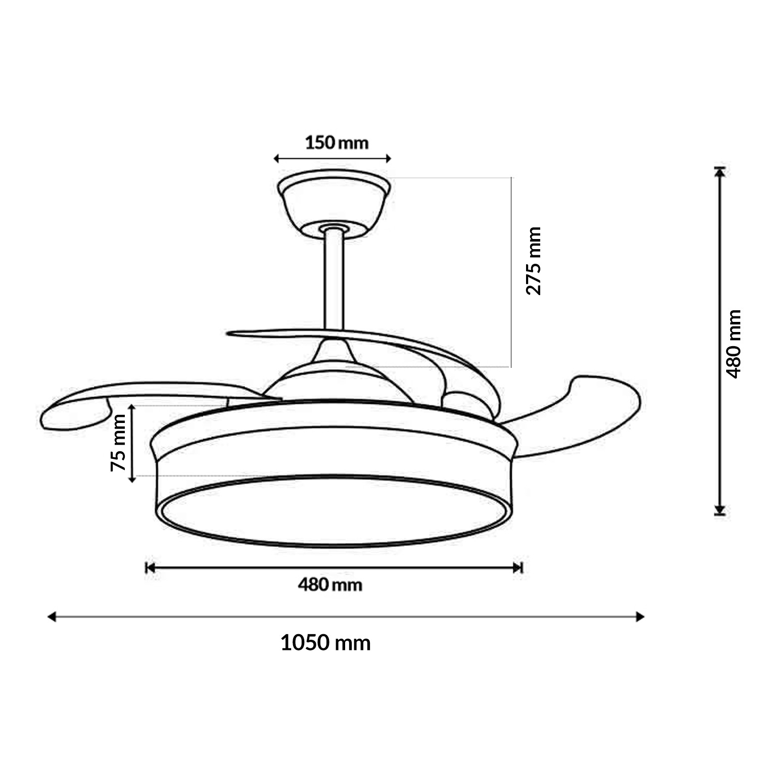 Ventoinha de Teto LED White Otah ø107 Cm CCT - Image 2
