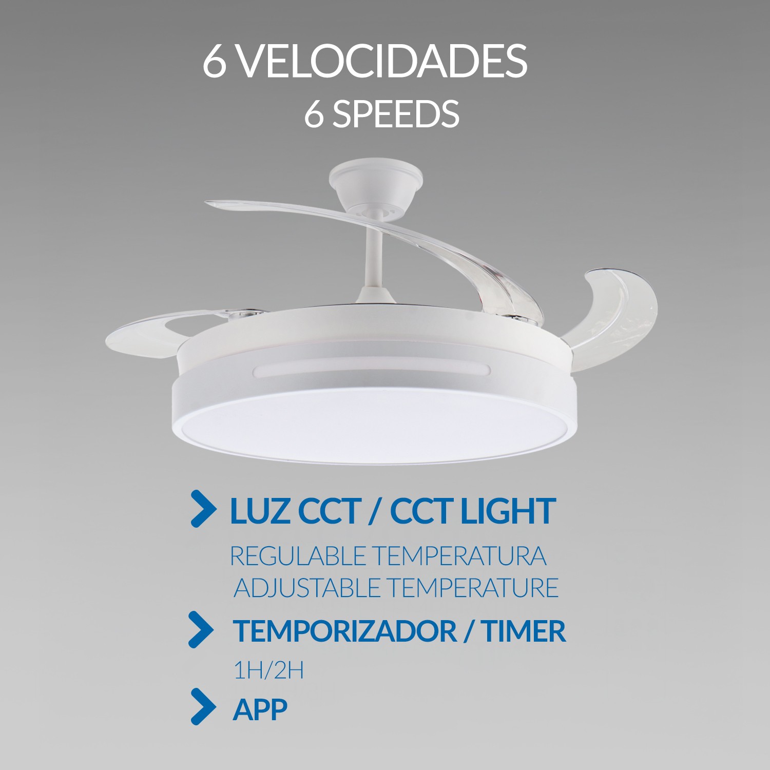 Ventoinha de Teto LED White Smart ø108 Cm CCT - Image 4