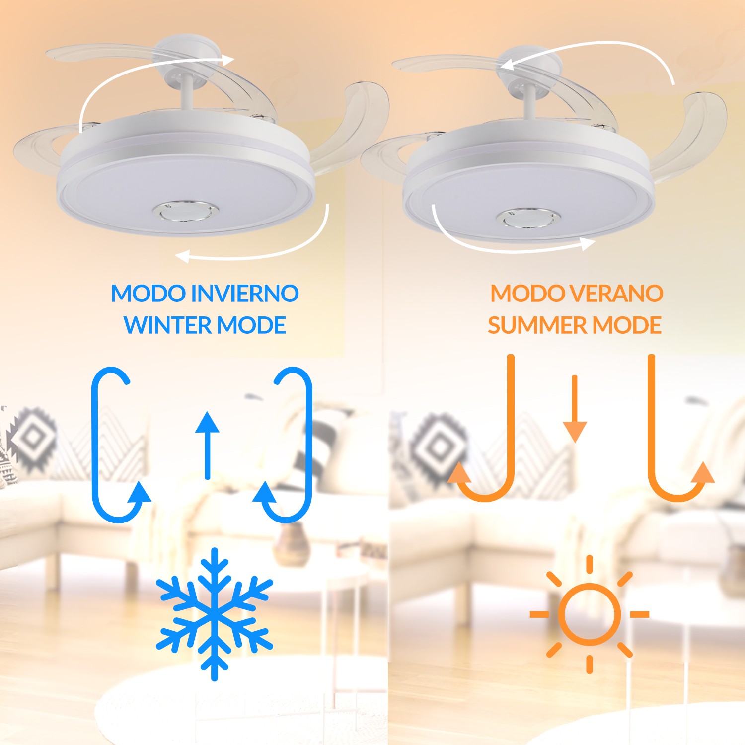 Ventoinha de Teto LED Party Smart ø106 Cm RGB+CCT - Image 6