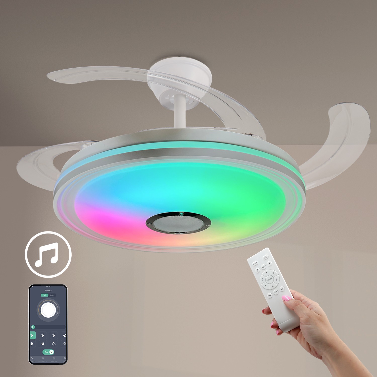 Ventoinha de Teto LED Party Smart ø106 Cm RGB+CCT