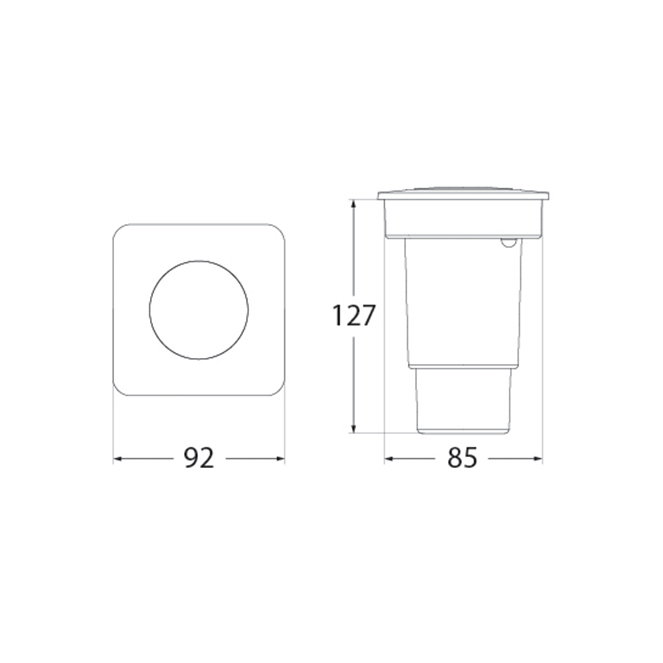 Aplique/Foco de encastrar CECI quadrado 1xGU10 4,8W 2CCT IP66 C.9,2xL.9,2xAlt.12,7cm resina preta - Image 4