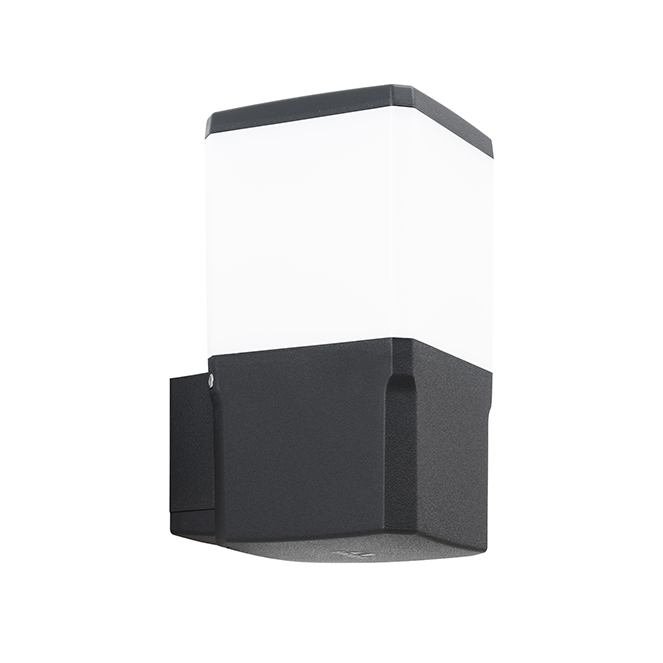 Aplique VIRGILIO 1xE27 11W botão CCT (3cores) IP55 C.13,1xL.15,5xAlt.25cm resina preta