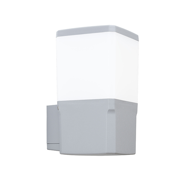 Aplique VIRGILIO 1xE27 11W botão CCT (3cores) IP55 C.13,1xL.15,5xAlt.25cm resina cinza