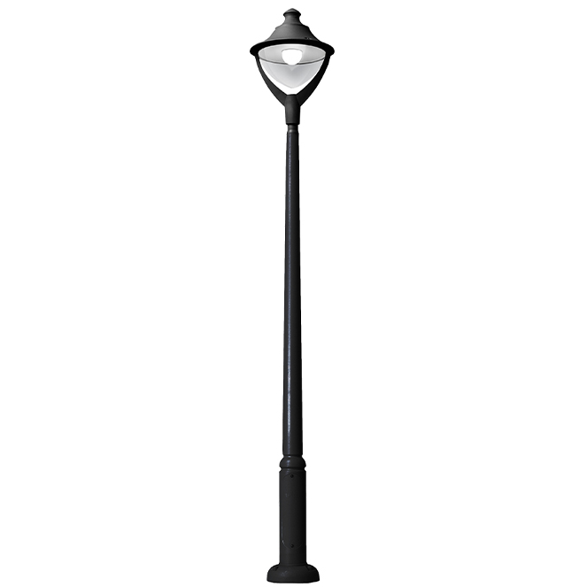 Pilar EKTOR2500 1xE27 50W 3000K IP55 Alt.306,5xD.48cm resina preta