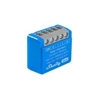 Shelly 1 Mini Gen4 — Relé 1 canal (ON/OFF) 8A Wi-Fi + Zigbee + Matter