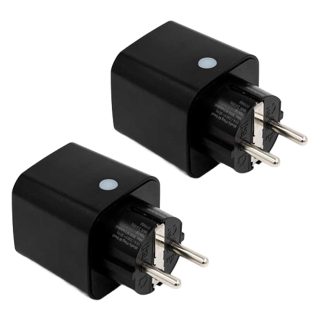 Shelly Plug M Gen3 Preto 2 unid. — Tomada Inteligente Wi-Fi 13A 3000W com Medição