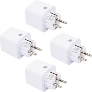 Shelly Plug M Gen3 Branco 4 unid. — Tomada Inteligente Wi-Fi 13A 3000W com Medição Wi-Fi + Bluetooth