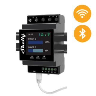 Shelly Pro Dual Cover PM — Controlador 2 canais p/calha DIN, 2 Motores/Estores c/Medição de Consumo