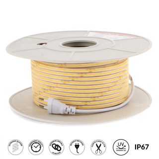 Fita LED 220V COB Half 6.5 Mm 10W/m IP67 - 50 Metros 4000K