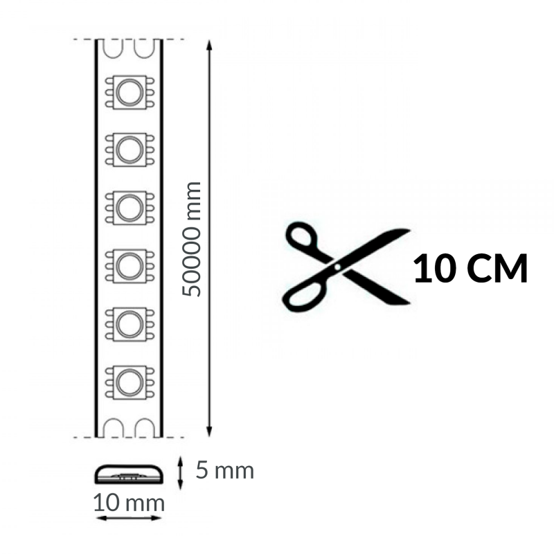 Fita LED 220V COB Point 10W/m Ip65 - 50 Metros 2700K - Image 2