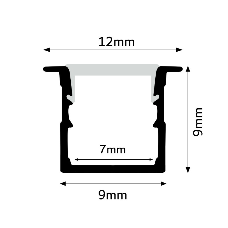 Perfil de Alumínio Easyled de Embutir Com Fita LED Freecut COB 12V 8W/m – 2 Metros 6000K - Image 2