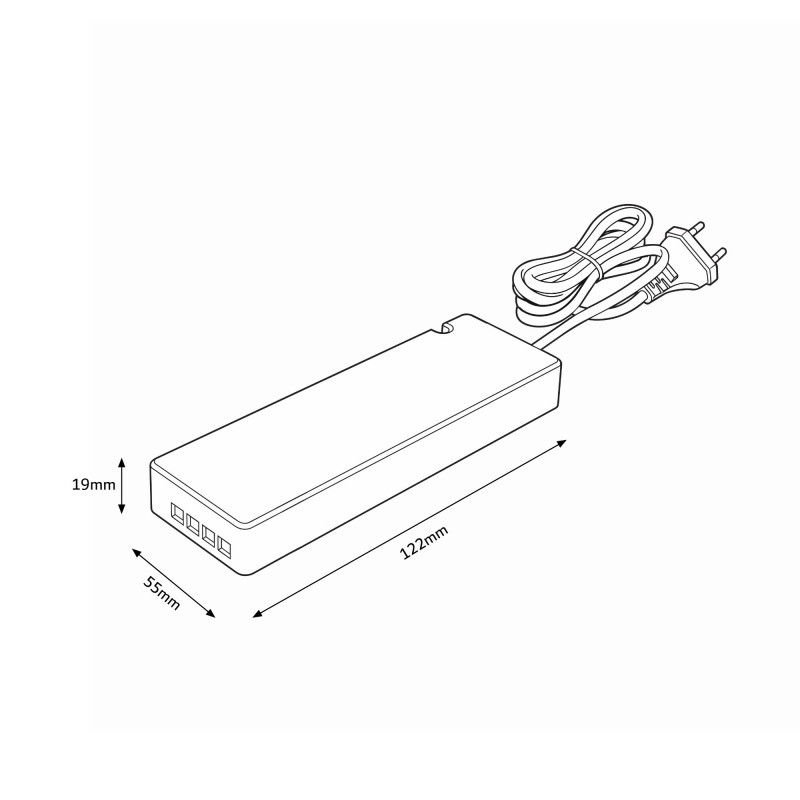 Fonte de Alimentação LED Easyled Para Móveis 18W 12V – 5 Saídas - Image 2