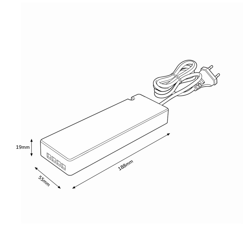 Fonte de Alimentação LED Easyled Para Móveis 60W 12V – 5 Saídas - Image 2