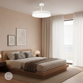 Ventoinha de Teto LED White Olga Plus App Ø107 cm