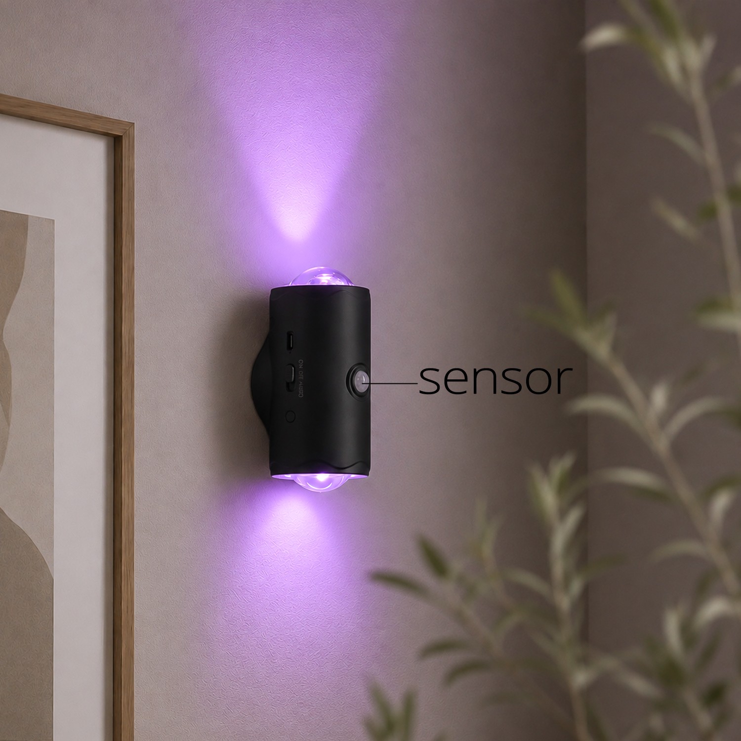 Aplique LED Black Com Sensor Colours Rgb Sem Fios - Image 4