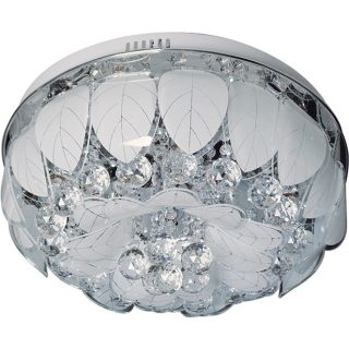 Plafond GLORIA 8xE14+78x0.2W LED Alt.30xD.48cm cromado