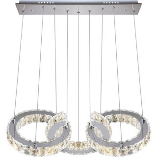 Suspensão ARGON 1x66W LED 5280lm 4000K C.63,5xL.30xAlt.Reg.cm transparente