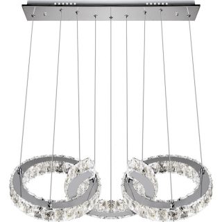 Suspensão ARGON 1x66W LED 5280lm 3000K C.63,5xL.30xAlt.Reg.cm transparente