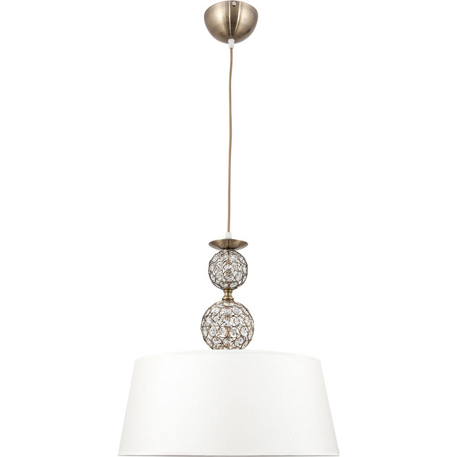 Suspensão KEGAN 1xE27 Alt.Reg.xD.45cm oxidado/branco