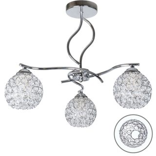 Candeeiro de tecto Balbina 3xE14 Alt.39xD.45cm cromado