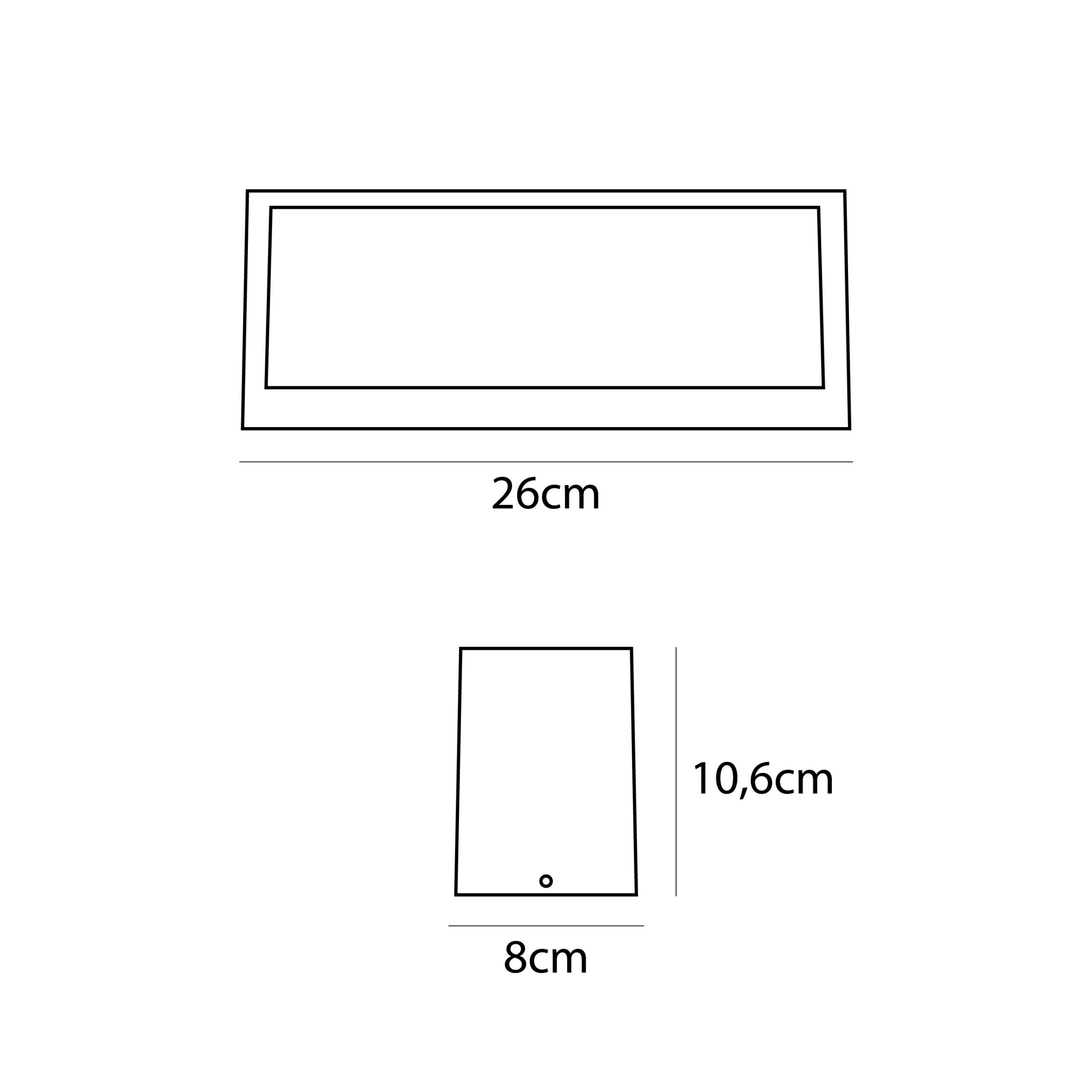 Aplique CORGO IP54 1xE27 C.26xL.10,6xAlt.8cm alumínio+vidro branco - Image 3