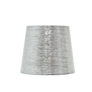 Abat-jour NOVA redondo cónico tela brilhante com pinça Alt.12xD.15cm prata