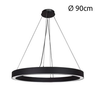 Suspensão LineX Circle LED CCT 60W 6000lm 3000K/4000K/6400K Alt.Reg.xD.90cm preto