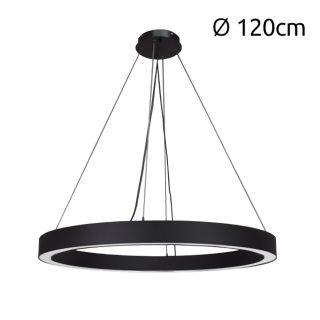Suspensão LineX Circle LED CCT 80W 8000lm 3000K/4000K/6400K Alt.Reg.xD.120cm preto