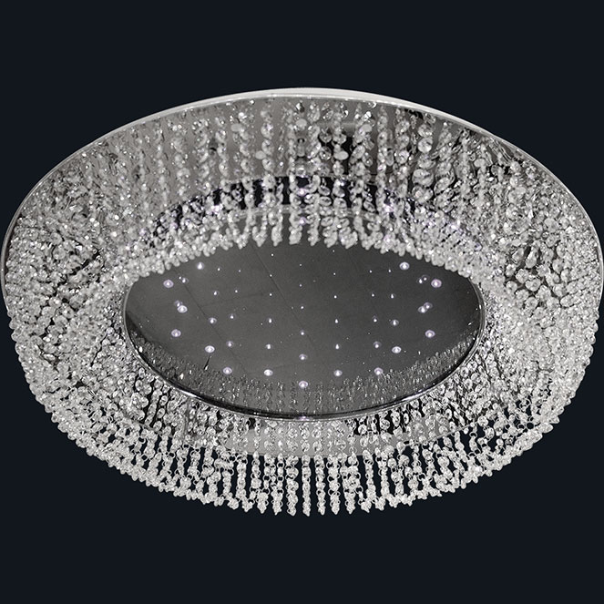 Plafond VIOLET grande 25xG4 12V+90x0.06W LED Alt.19xD.100cm cromado