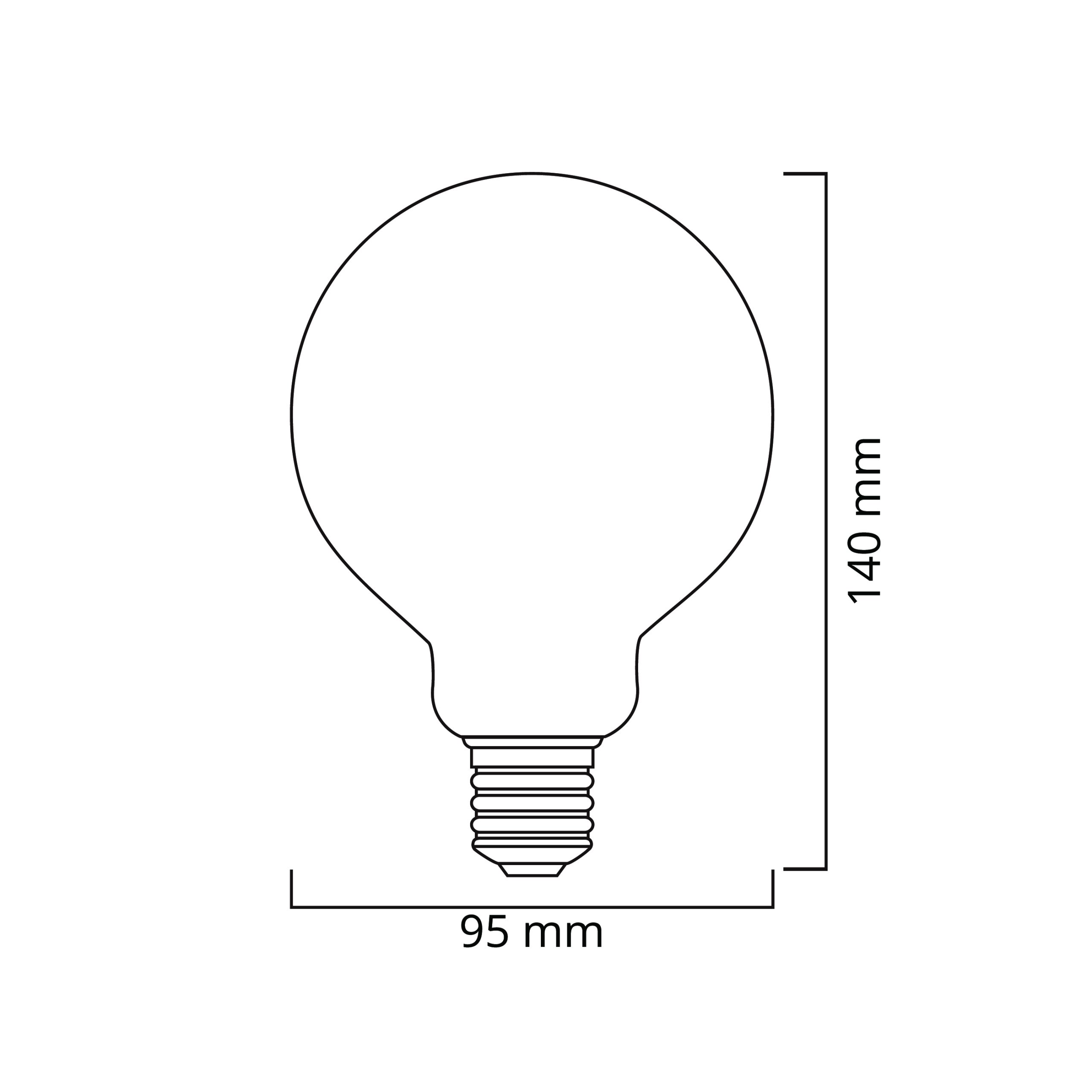 Lâmpada E27 (grosso) Globo CLASSIC DECOLED Regulável D95 5W 1800K 280lm Ambar - Image 2