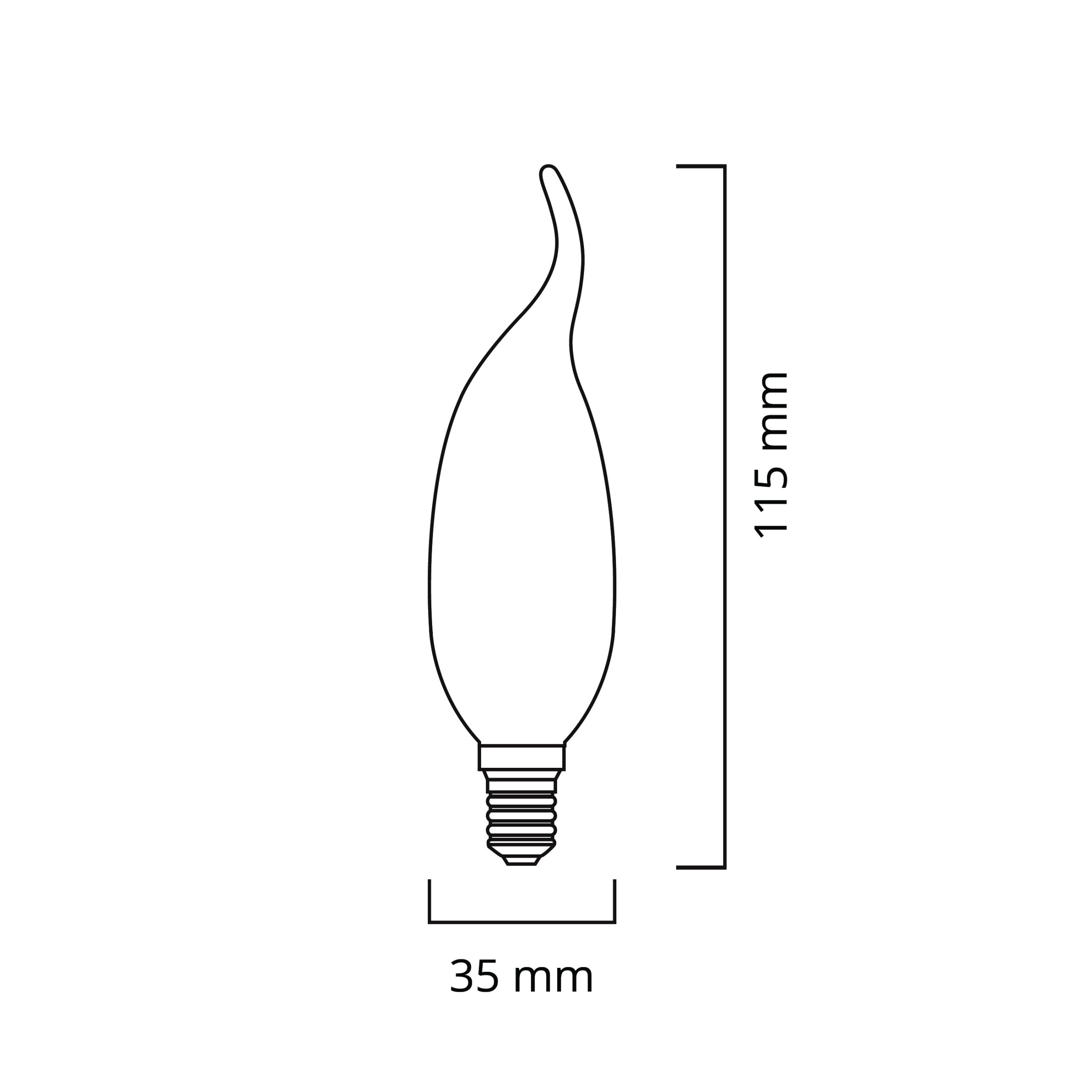 Lâmpada E14 (fino) Vela Bico VALUE CLASSIC LED 4W 2700K 400lm - Image 2