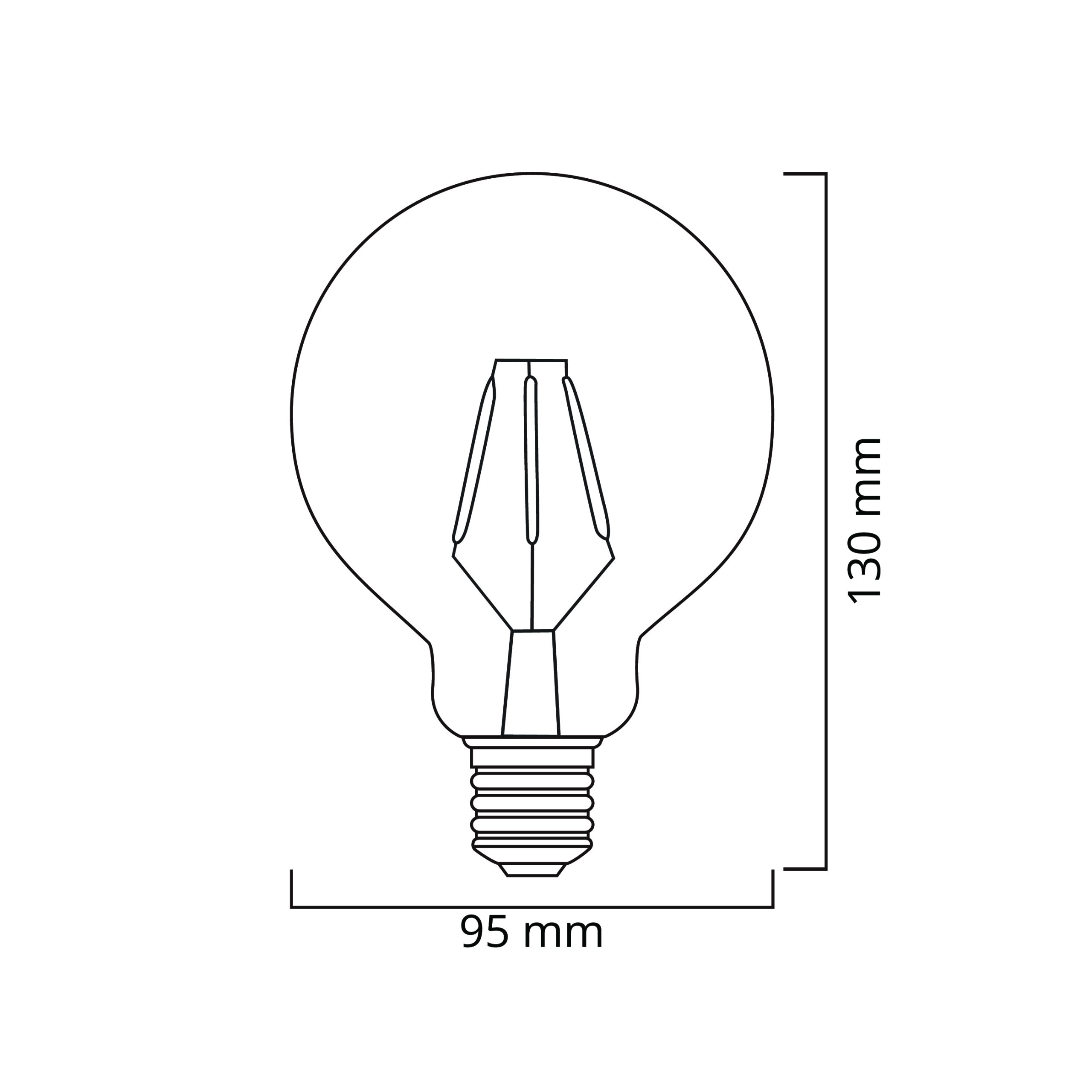 Lâmpada E27 (grosso) Globo VALUE VINTAGE LED D95 4W 2200K 330lm Ambar - Image 2