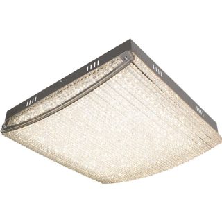 Plafond HELSÍNQUIA 1x48W LED 4320lm 4000K C.52xL.58xAlt.12cm transparente/cromado