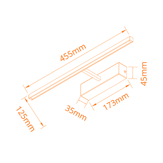 Aplique RIVERA 1x8W LED 370lm 4000K C.45xL.12,8xAlt.4,5cm branco - Image 3