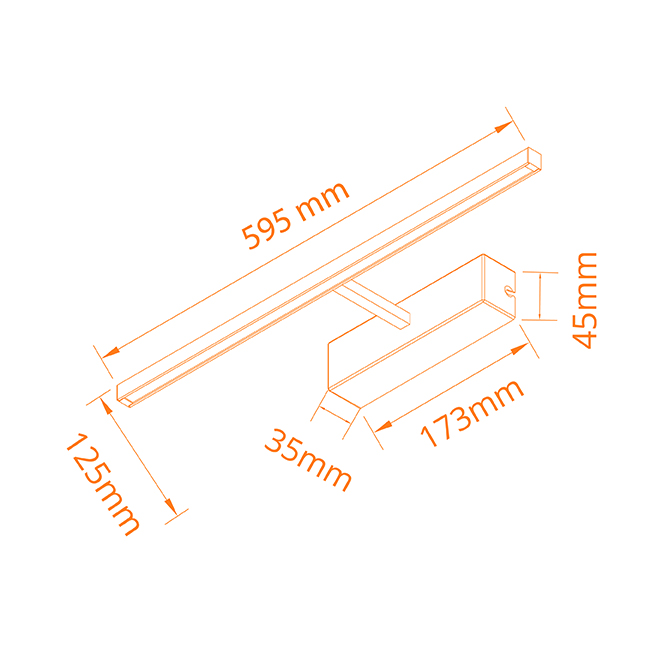 Aplique RIVERA 1x12W LED 560lm 3000K C.59,5xL.12,8xAlt.4,5cm cromado - Image 3