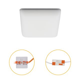 Foco de encastrar RUPIA CCT quadrado 10W LED 1000lm 3000-4000-6500K C.9,2xL.9,2xAlt.2cm branco