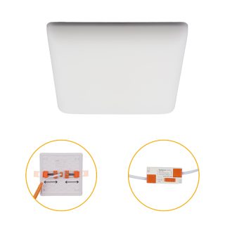 Foco de encastrar RUPIA CCT quadrado 18W LED 2000lm 3000-4000-6500K C.12xL.12xAlt.2cm branco