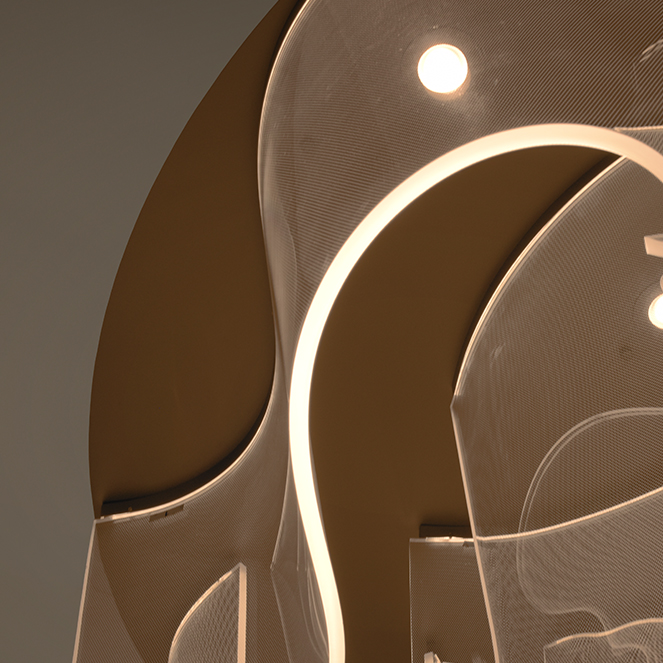 Plafond CLAIRE CCT LED 150W 6750lm 2700K/4000K/6000K D.150cm Dourado - Image 3