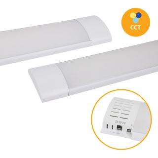 Régua BRONZITA CCT 60W LED 120cm 6000lm 3CCT C.121xL.12xAlt.3,8cm branco