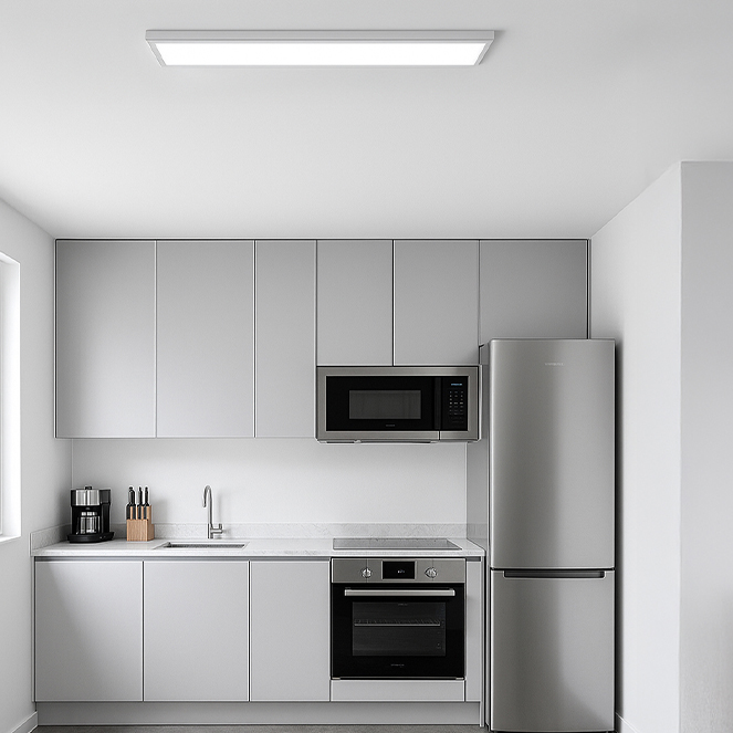 Painel de superfície VOLTAIRE 40x40 32W LED CCT 3000/4000/6500K C.40xL.40xAlt.2,3cm branco - Image 3