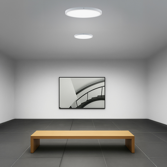 Painel de superficie ERASMUS redondo 24W LED CCT 3000/4000/6500K Alt.2,4xD.30cm branco - Image 2