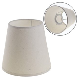 Abat-jour CIPRIOTA redondo cónico tela PVC8886 com encaixe E27 Alt.14xD.15cm natural (cru)