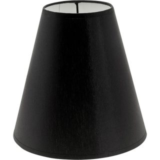 Abat-jour CIPRIOTA redondo cónico tela Chintz com encaixe E27 Alt.20xD.20cm preto